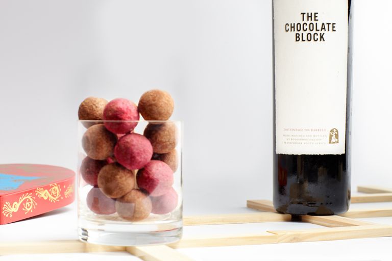 Chocolate Block with Prestat Finest Red Velvet & Sea Salt Truffles, red wine health benefits